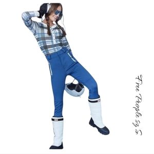 Free People Blue Chill Factor Water Resistant insulated Ski Leggings NWT Small